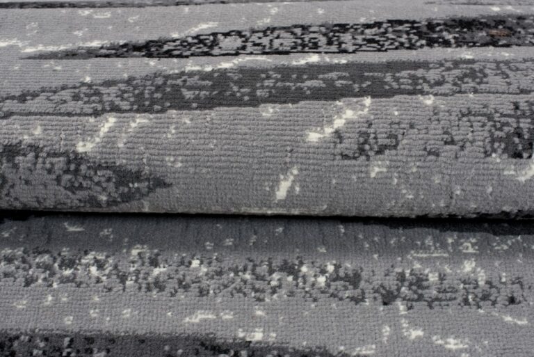 Tapis De Passage Dream Moderne Gris Noir Lignes