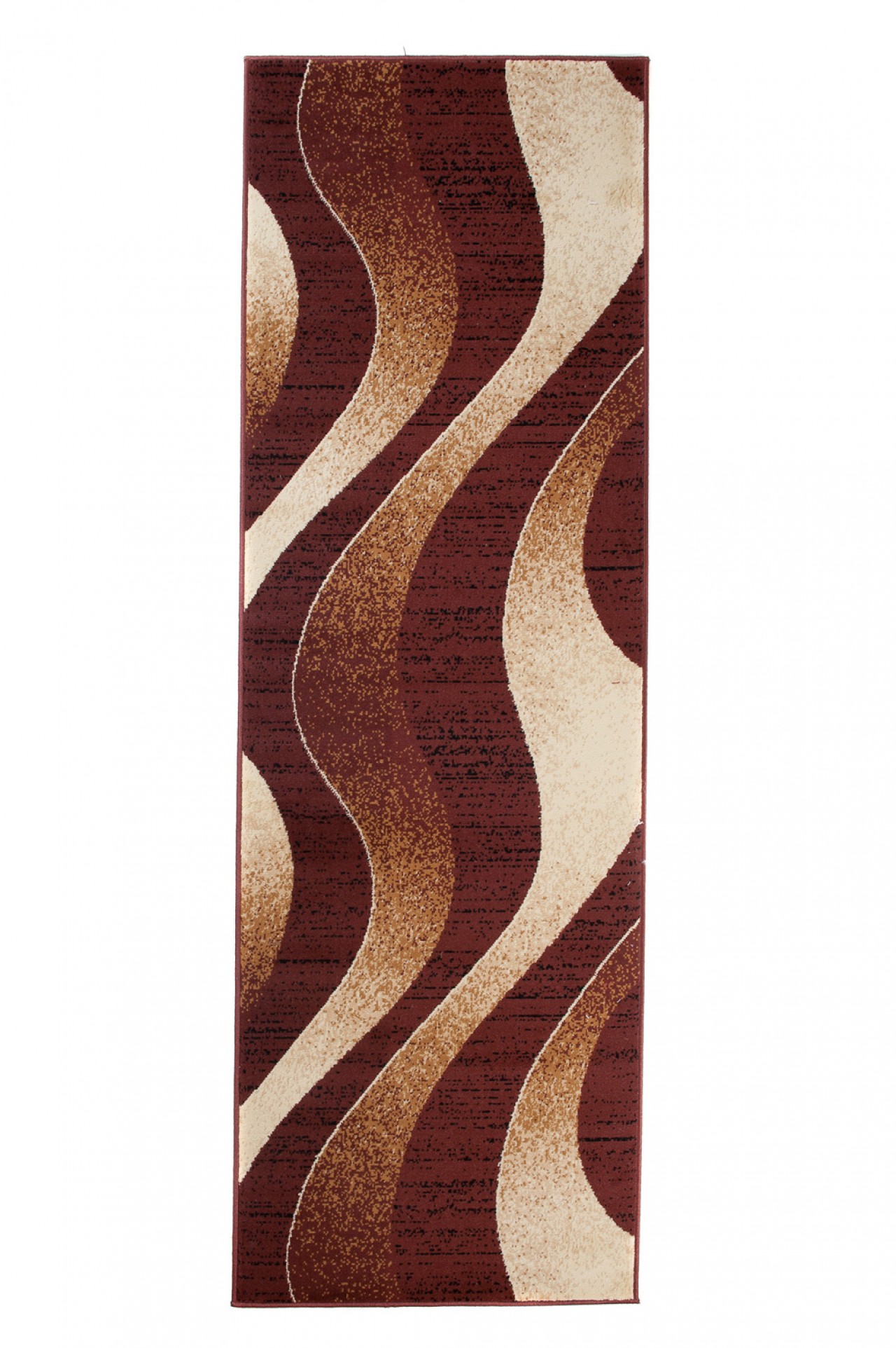 Tapis De Passage Dream Moderne Marron Foncé Crème Vagues