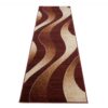 Tapis De Passage Dream Moderne Marron Foncé Crème Vagues