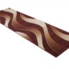 Tapis De Passage Dream Moderne Marron Foncé Crème Vagues