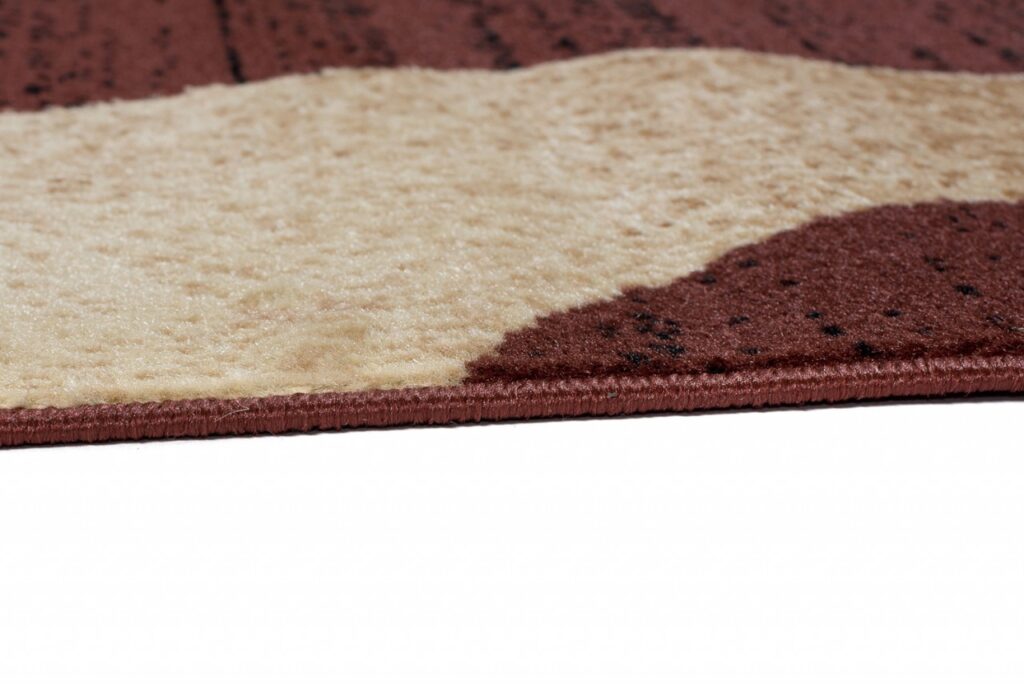 Tapis De Passage Dream Moderne Marron Foncé Crème Vagues