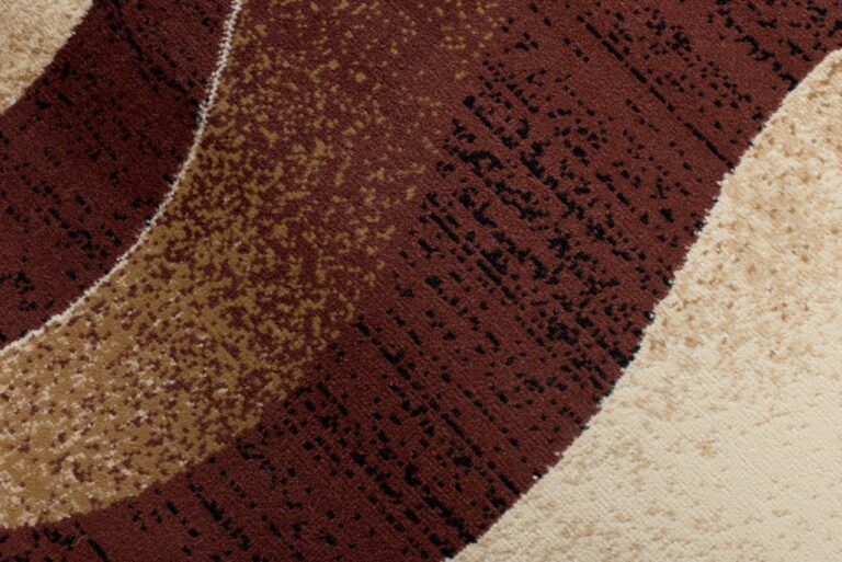 Tapis De Passage Dream Moderne Marron Foncé Crème Vagues