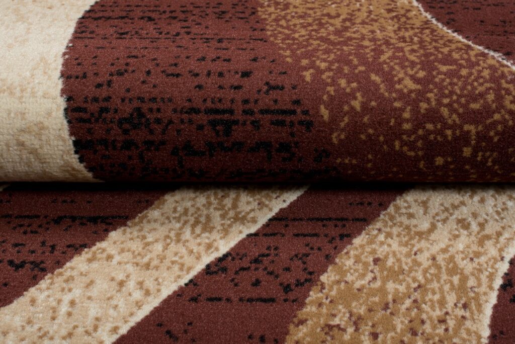 Tapis De Passage Dream Moderne Marron Foncé Crème Vagues
