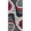 Tapis De Passage Dream Moderne Gris Clair Rouge Vagues