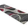 Tapis De Passage Dream Moderne Gris Clair Rouge Vagues