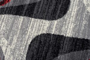 Tapis De Passage Dream Moderne Gris Clair Rouge Vagues