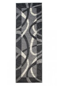 Tapis De Passage Dream Gris Blanc Cadre Cercles