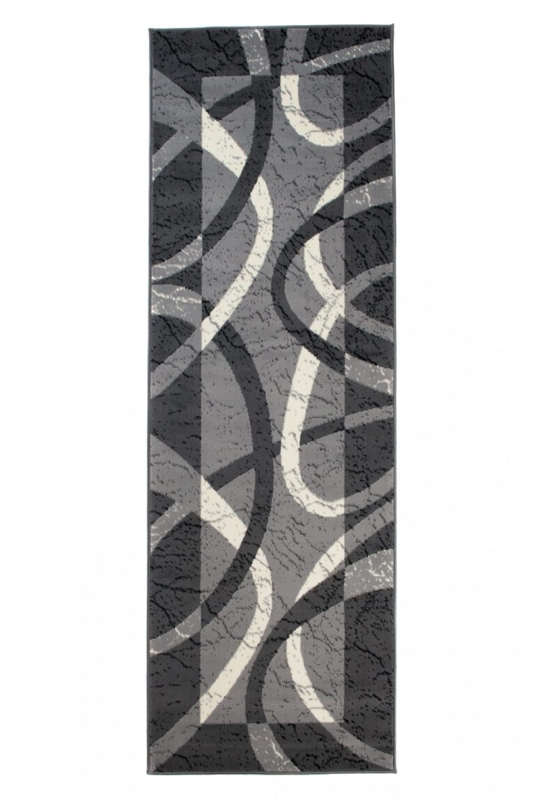 Tapis De Passage Dream Gris Blanc Cadre Cercles