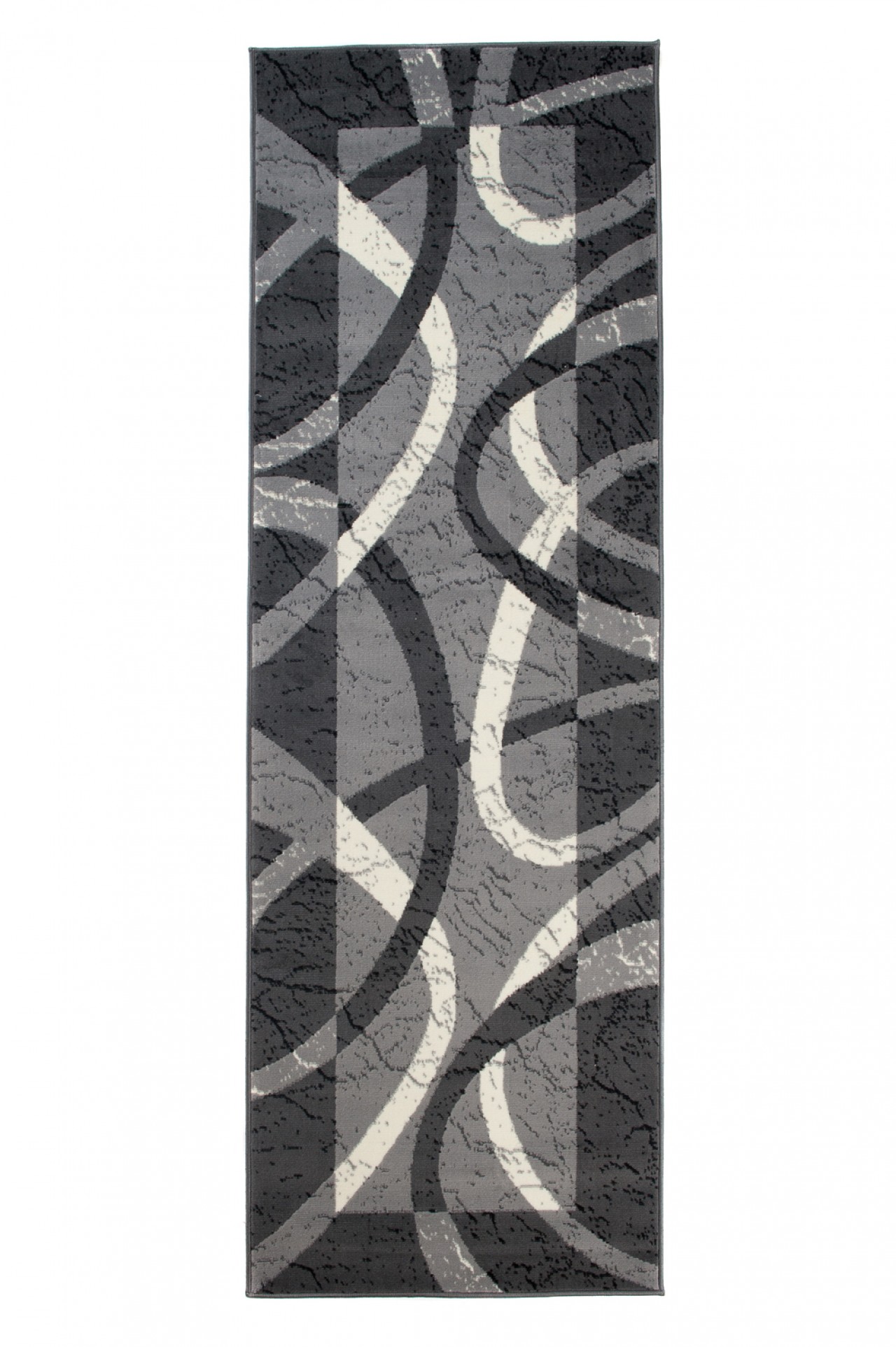Tapis De Passage Dream Gris Blanc Cadre Cercles