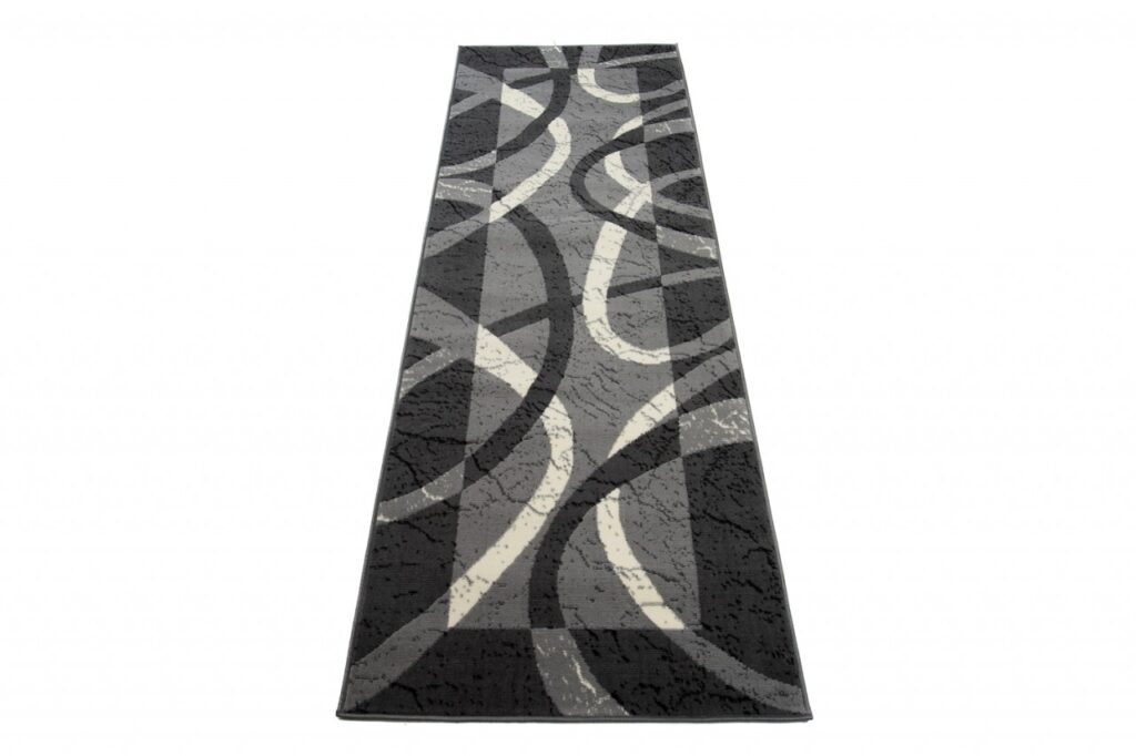 Tapis De Passage Dream Gris Blanc Cadre Cercles