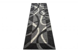 Tapis De Passage Dream Gris Blanc Cadre Cercles