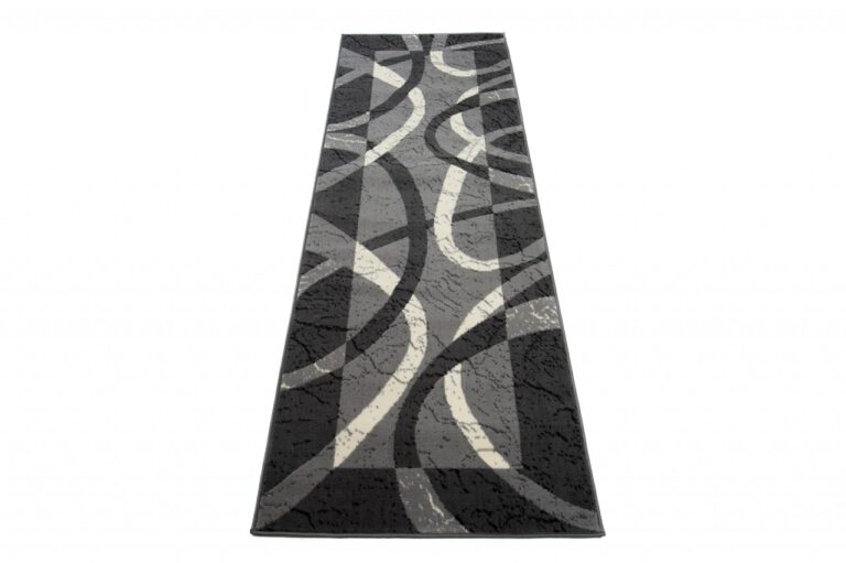 Tapis De Passage Dream Gris Blanc Cadre Cercles