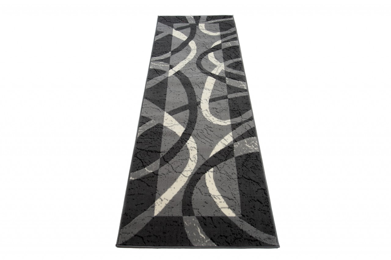 Tapis De Passage Dream Gris Blanc Cadre Cercles
