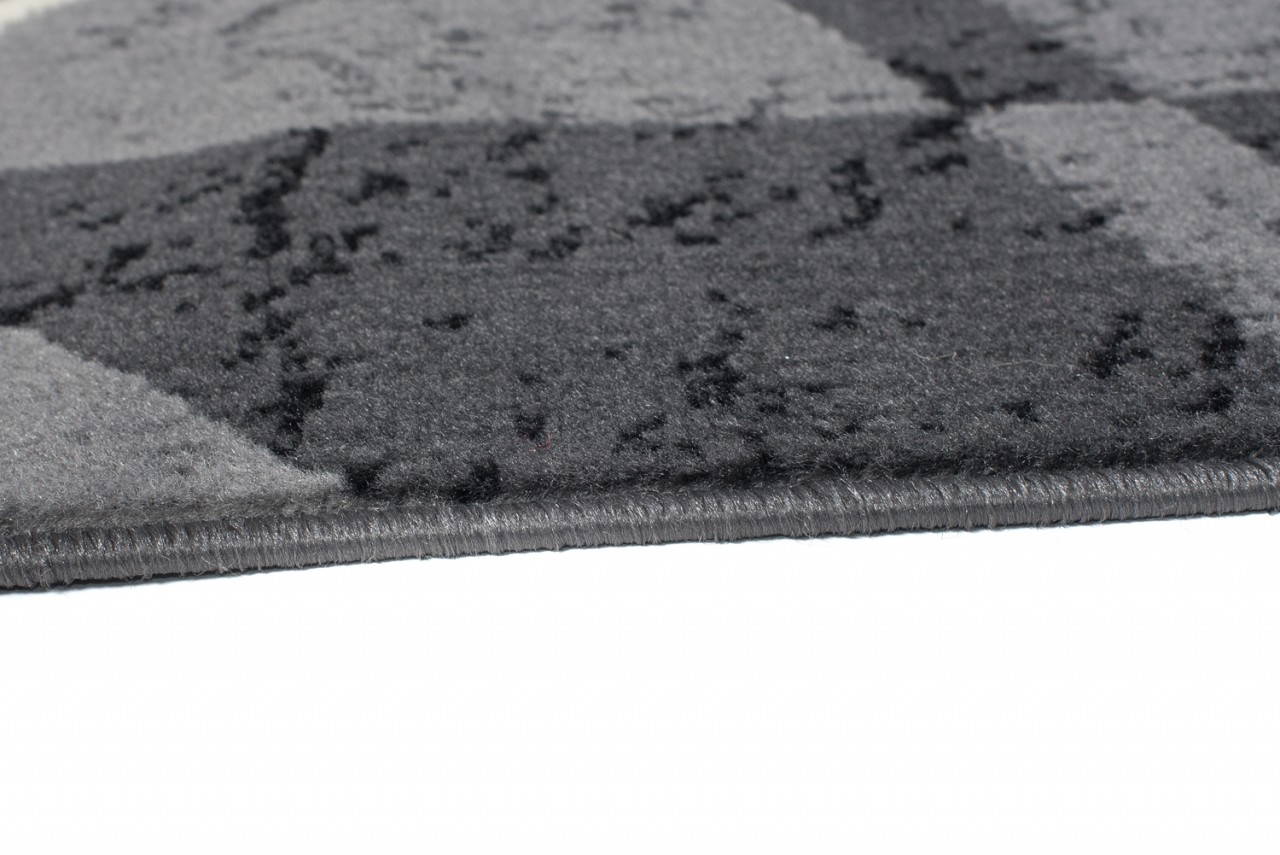 Tapis De Passage Dream Gris Blanc Cadre Cercles