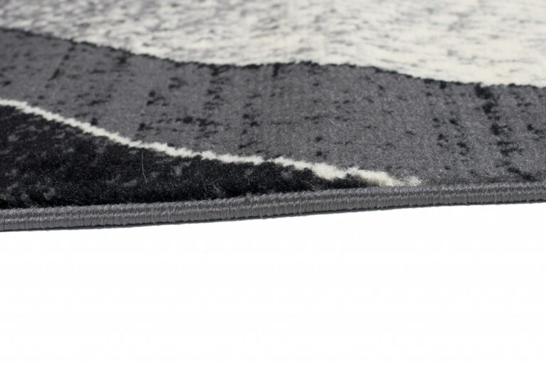 Tapis De Passage Dream Moderne Gris Foncé Vagues