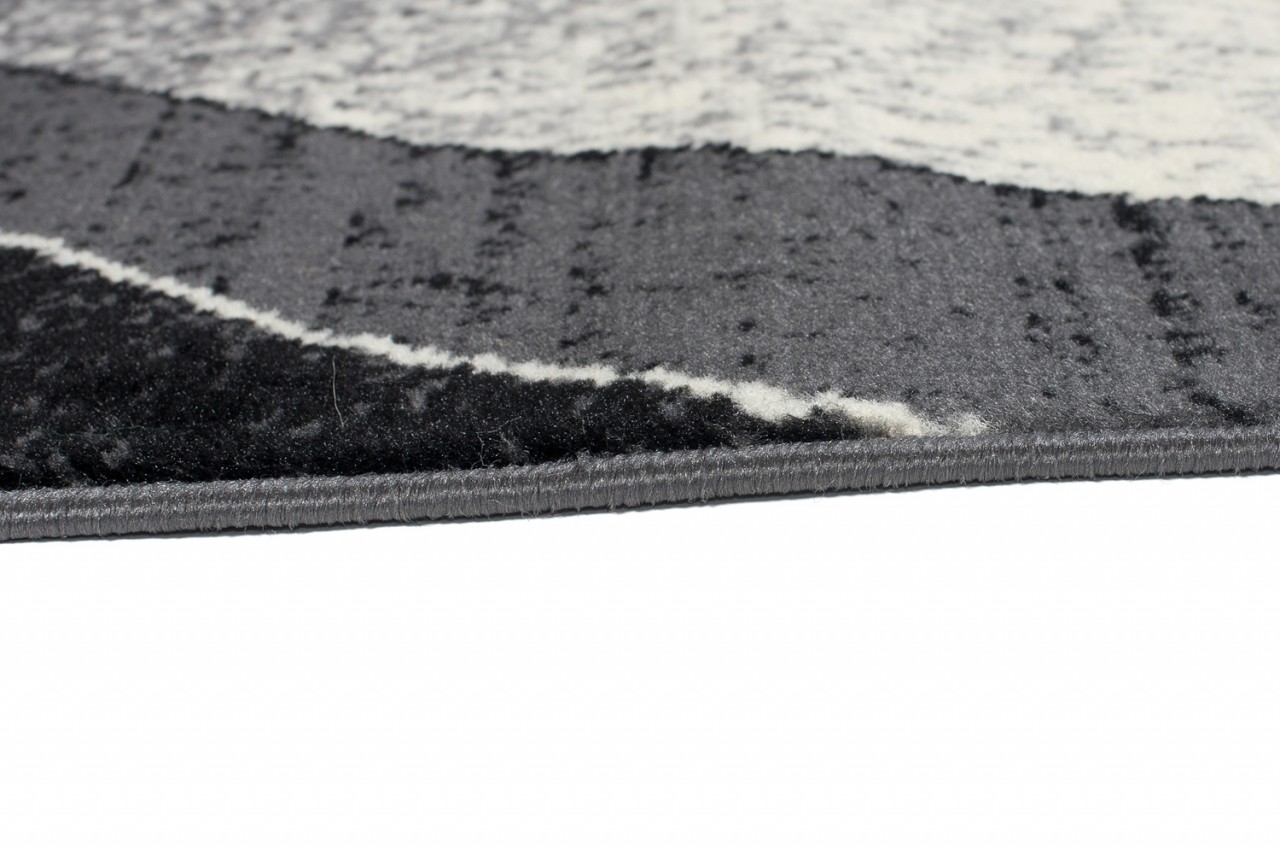 Tapis De Passage Dream Moderne Gris Foncé Vagues