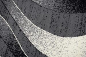 Tapis De Passage Dream Moderne Gris Foncé Vagues