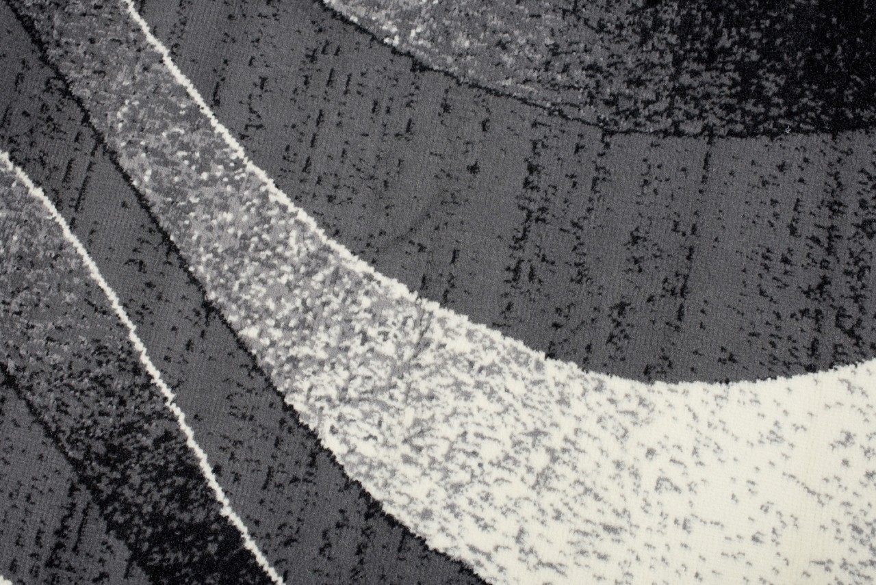 Tapis De Passage Dream Moderne Gris Foncé Vagues