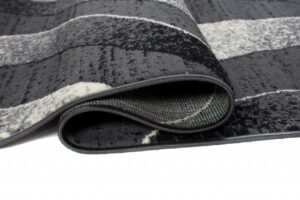Tapis De Passage Dream Moderne Gris Foncé Vagues