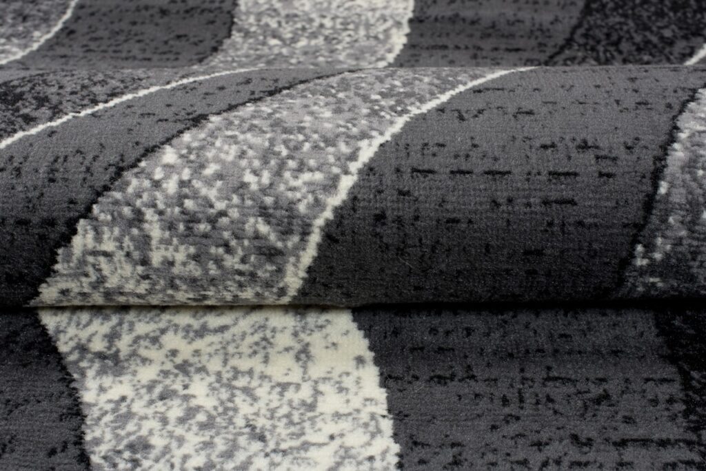 Tapis De Passage Dream Moderne Gris Foncé Vagues