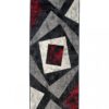 Tapis De Passage Dream Géométrique Gris Rouge Carrés