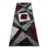 Tapis De Passage Dream Géométrique Gris Rouge Carrés