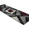 Tapis De Passage Dream Géométrique Gris Rouge Carrés