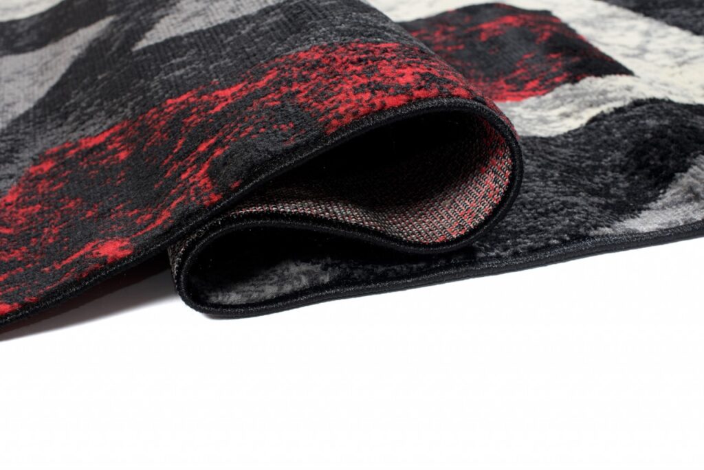Tapis De Passage Dream Géométrique Gris Rouge Carrés