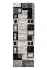 Tapis De Passage Dream Géométrique Gris Noir Rectangles