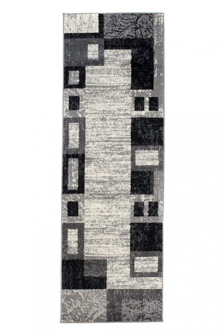 Tapis De Passage Dream Géométrique Gris Noir Rectangles