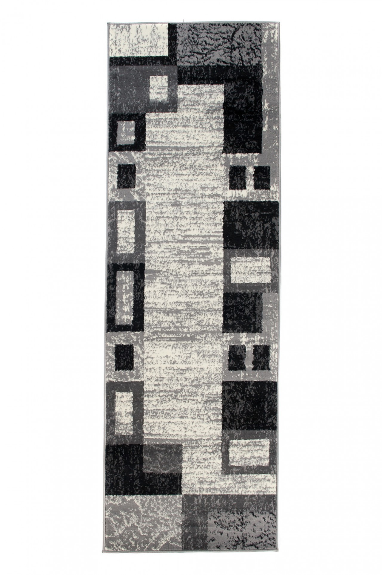 Tapis De Passage Dream Géométrique Gris Noir Rectangles
