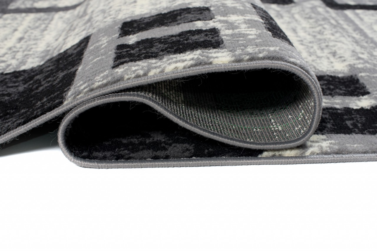 Tapis De Passage Dream Géométrique Gris Noir Rectangles