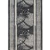 Tapis De Passage Dream Gris Géométrique Fleurs Cadre