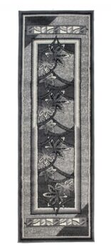 Tapis De Passage Dream Gris Géométrique Fleurs Cadre