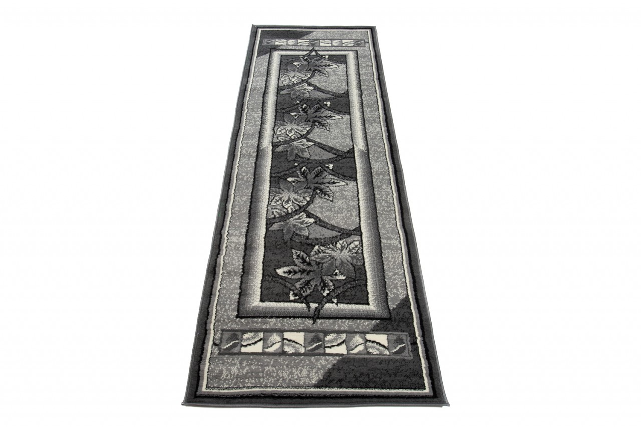 Tapis De Passage Dream Gris Géométrique Fleurs Cadre