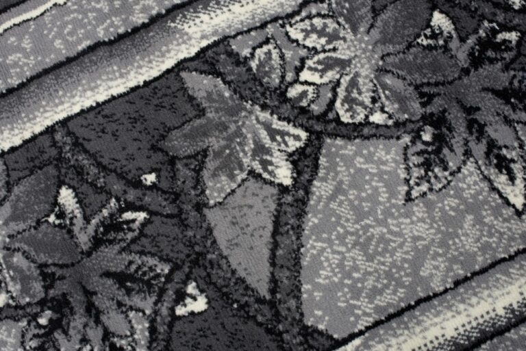 Tapis De Passage Dream Gris Géométrique Fleurs Cadre