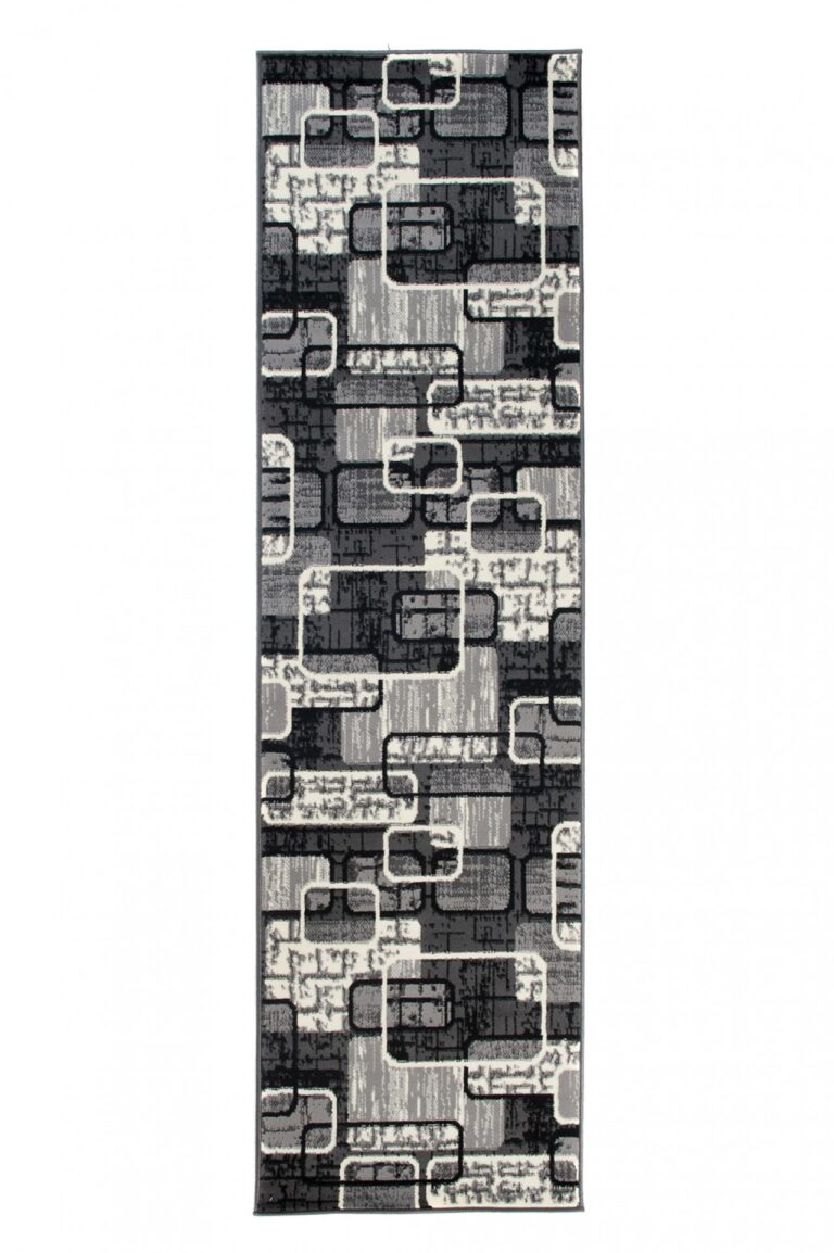 Tapis De Passage Dream Gris Noir Géométrique Rectangles