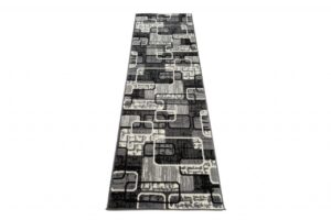 Tapis De Passage Dream Gris Noir Géométrique Rectangles