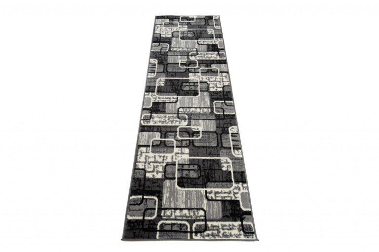 Tapis De Passage Dream Gris Noir Géométrique Rectangles
