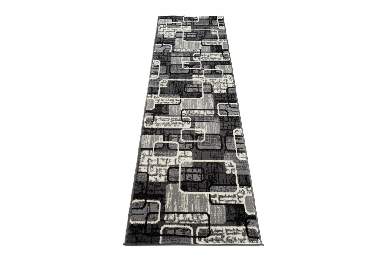 Tapis De Passage Dream Gris Noir Géométrique Rectangles