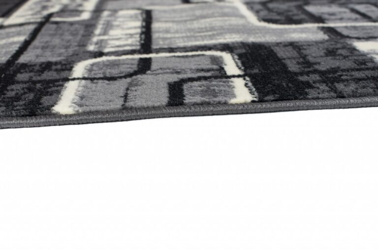 Tapis De Passage Dream Gris Noir Géométrique Rectangles