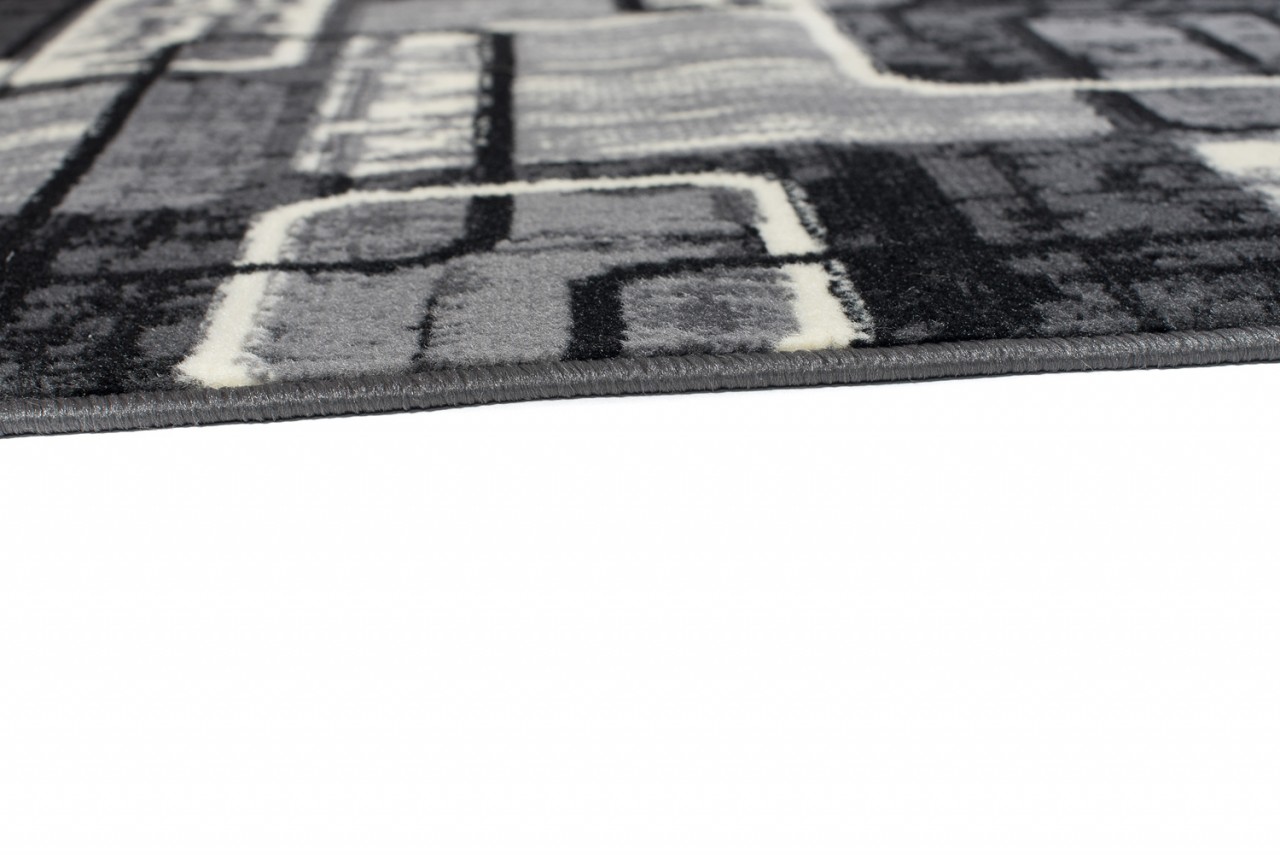 Tapis De Passage Dream Gris Noir Géométrique Rectangles