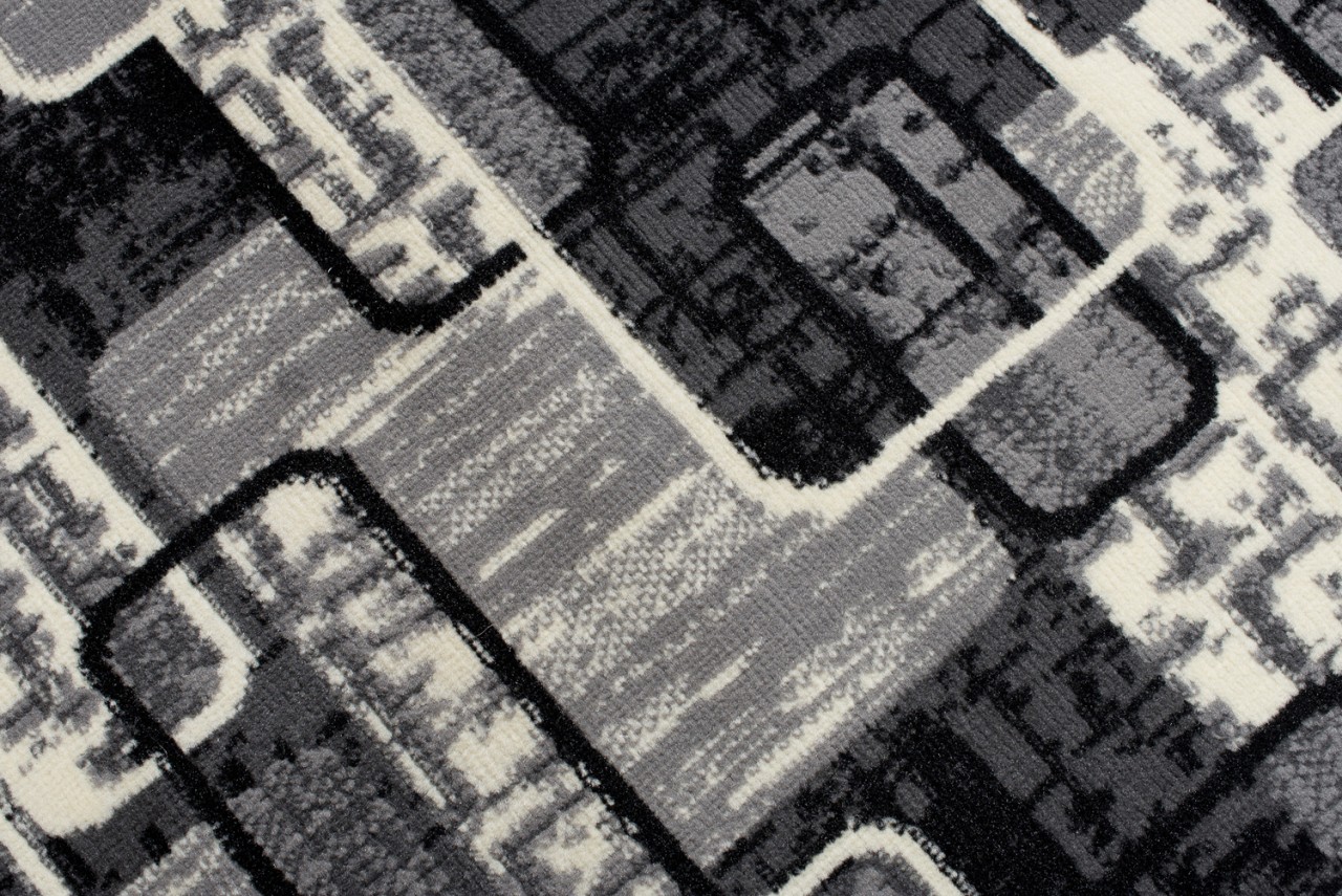 Tapis De Passage Dream Gris Noir Géométrique Rectangles