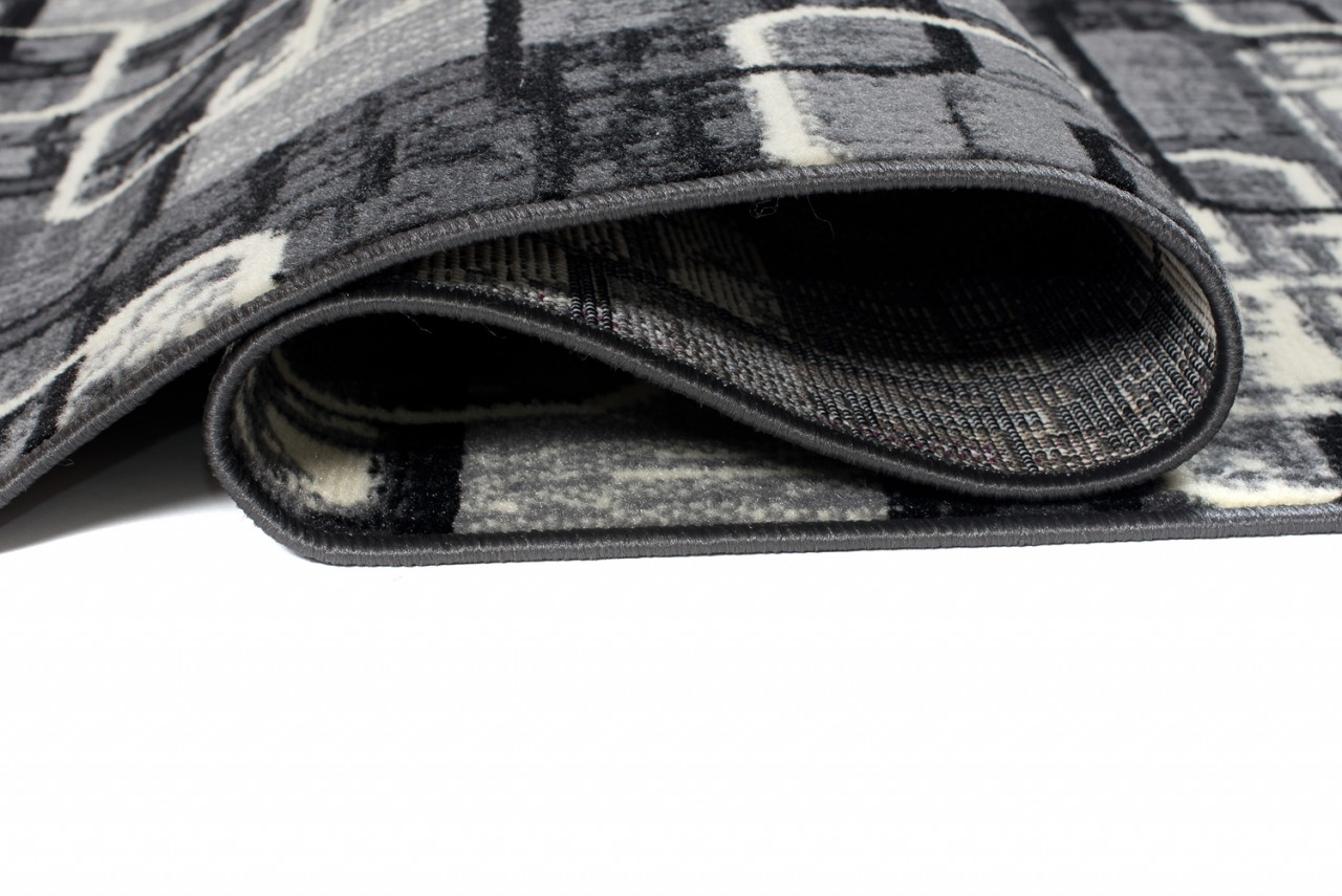 Tapis De Passage Dream Gris Noir Géométrique Rectangles