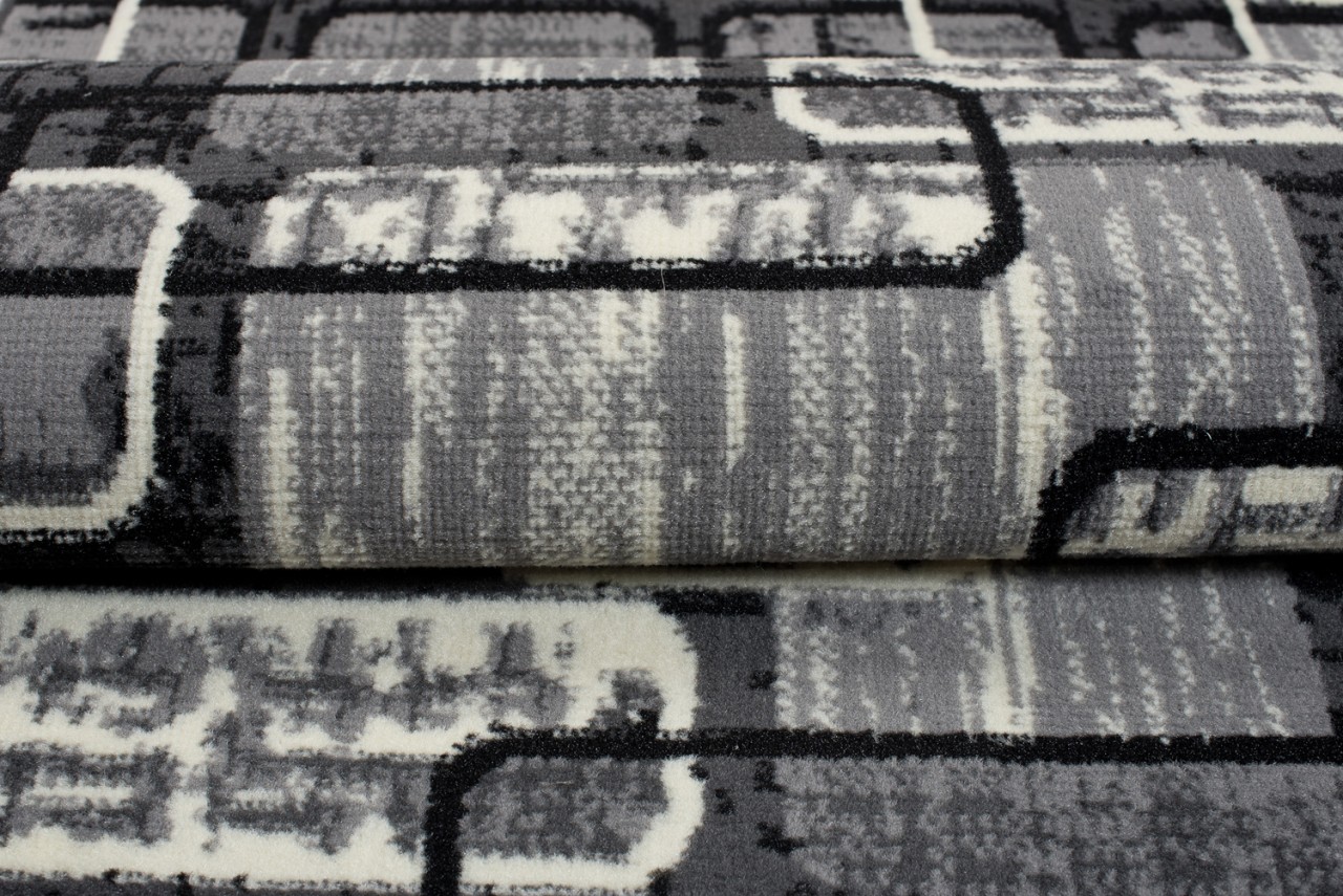 Tapis De Passage Dream Gris Noir Géométrique Rectangles