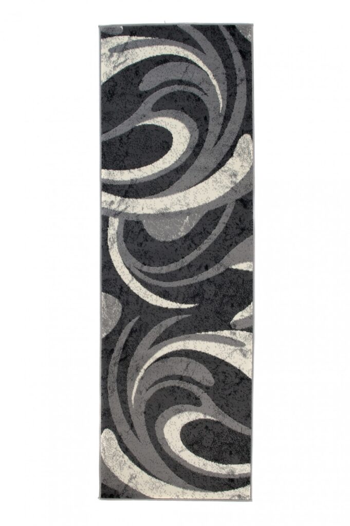 Tapis De Passage Dream Abstrait Gris Petites Vagues
