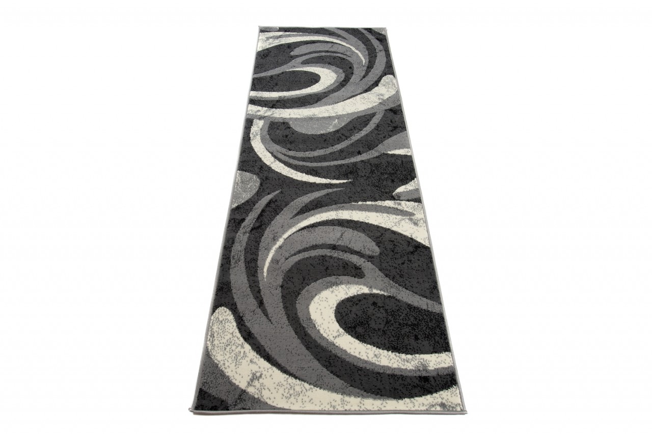 Tapis De Passage Dream Abstrait Gris Petites Vagues