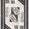 DREAM Tapis Moderne Géométrique Bordure Gris Crème Fin