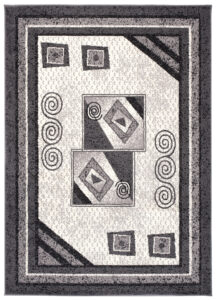 DREAM Tapis Moderne Géométrique Bordure Gris Crème Fin
