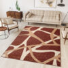DREAM Tapis Moderne Pierres Rayures Marron Beige Fin
